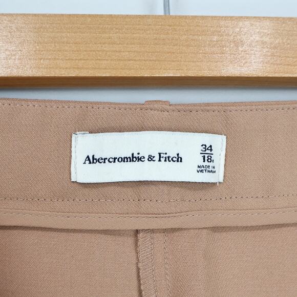 NWT Abercrombie & Fitch Sloane Tailored Wide Leg Pant In Tan Size 34 Regular - Picture 10 of 10